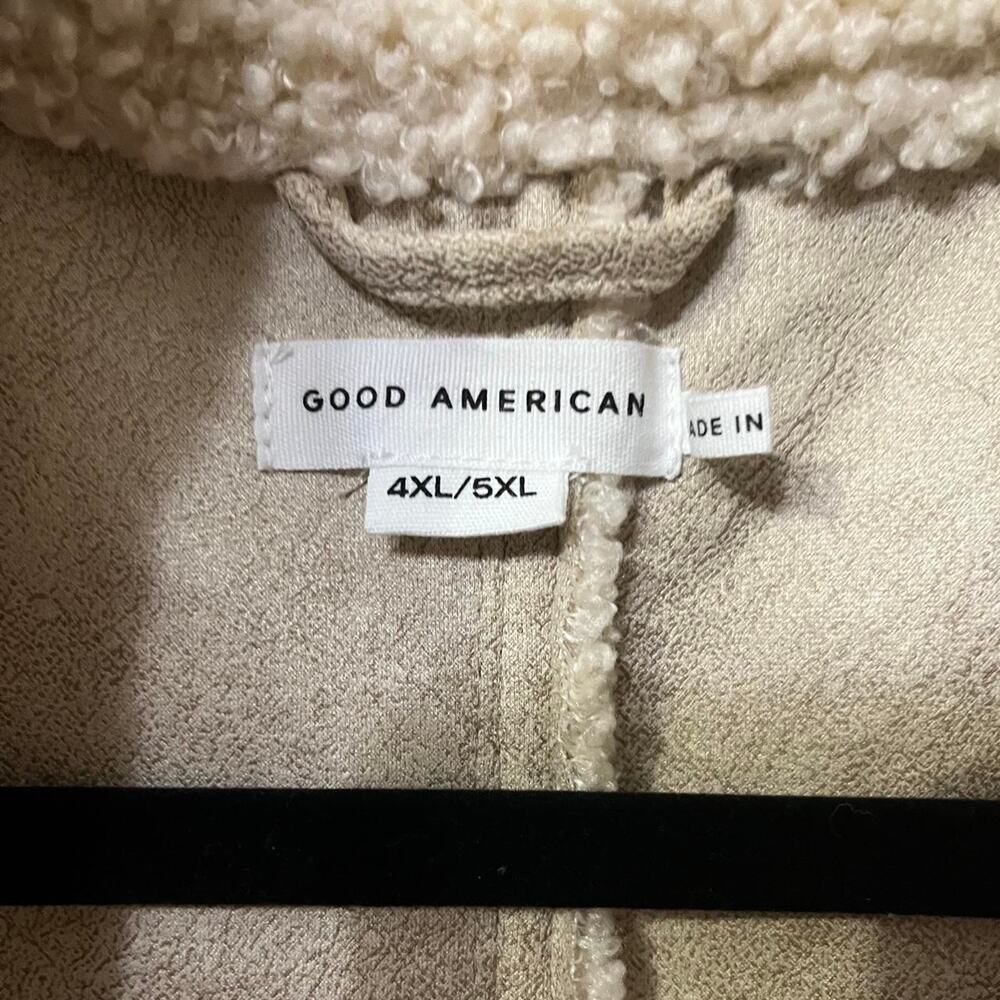 NEW Good American Oversized Sherpa Trench Coat – Bone – Size 4X/5X - Picture 7 of 7